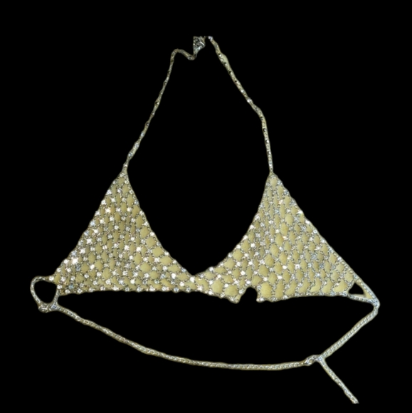 Silver Rhinestone Crystal Bralette - Picture 2 of 4